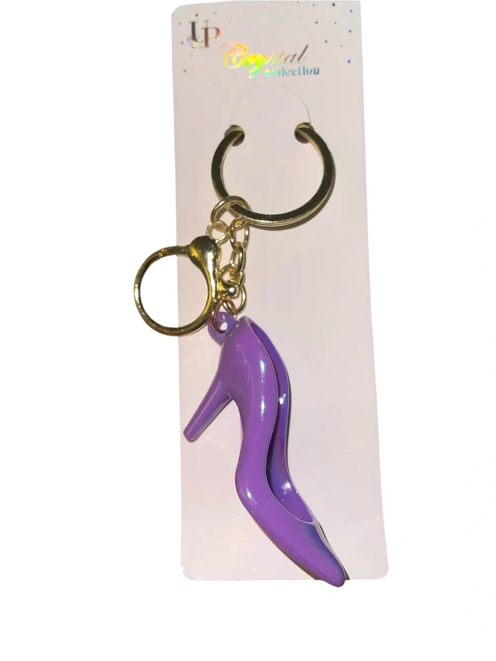 PURPLE 3D HIGH HEEL SHOE BAG CHARM KEYCHAIN